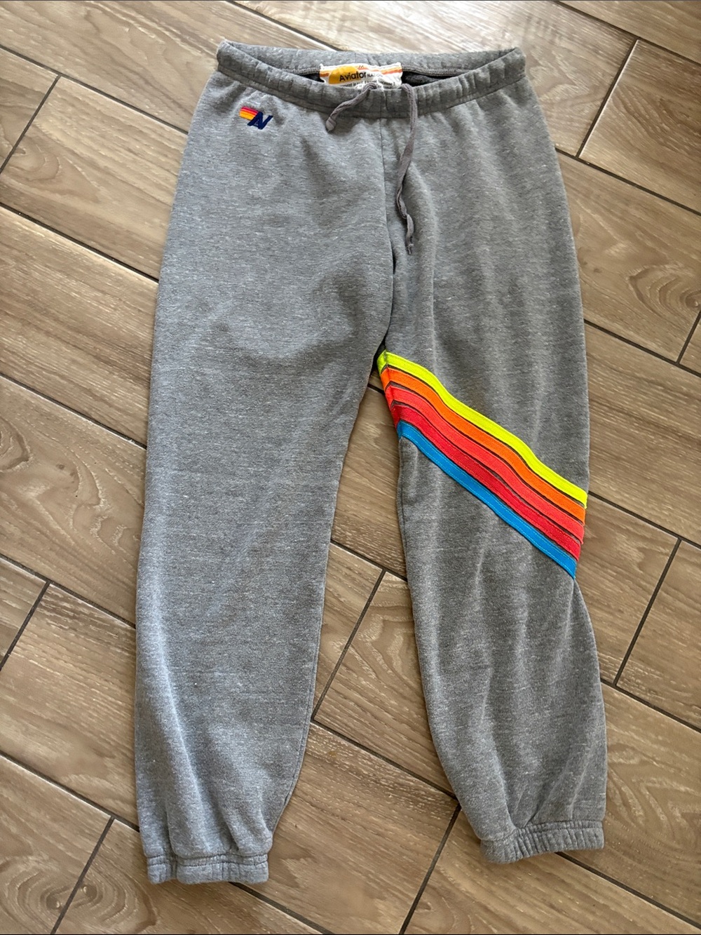 Aviator Nation Chevron 5 Stripe Joggers Sweatpants Women's M Loungewear